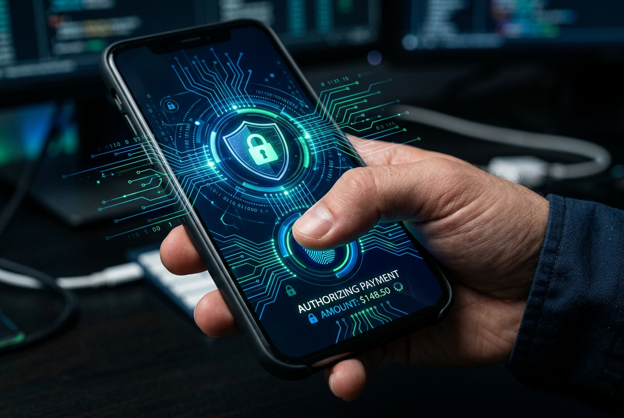 Bezpieczna autoryzacja biometryczna płatności mobilnej