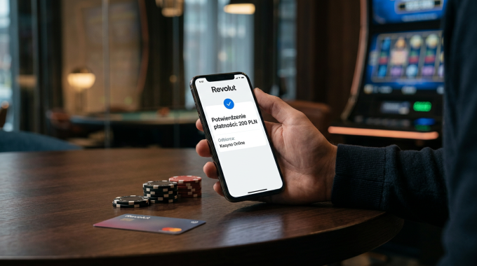 Digital representation of Revolut card and casino roulette showing modern payment methods